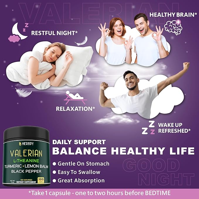 Bundle 7in1 Turmeric Curcumin & 5in1 Valerian Root Supplement - Support Digestion, Heart Health, Immune and Relaxation