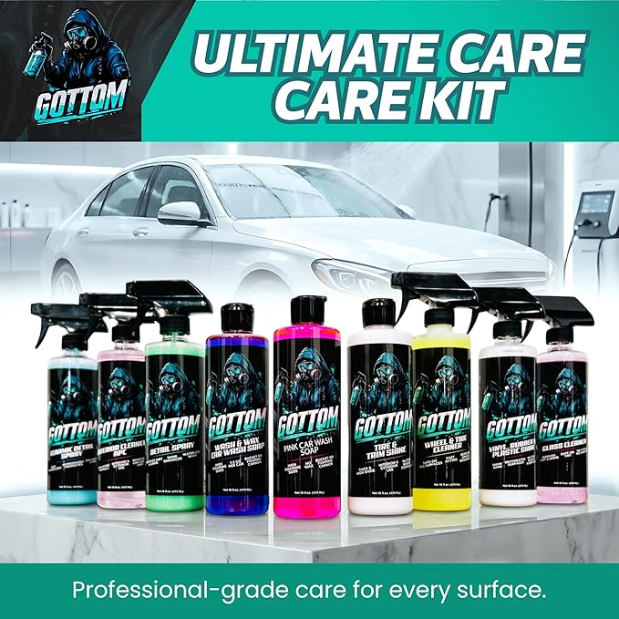 Gottom Vinyl, Rubber & Plastic Shine - 128oz, Cherry Vanilla Scent - VRP Gloss Dressing for Plastic, Car Interior & Tire Dressing, UV Protection, Plastic Restorer, Long-Lasting Gloss Finish