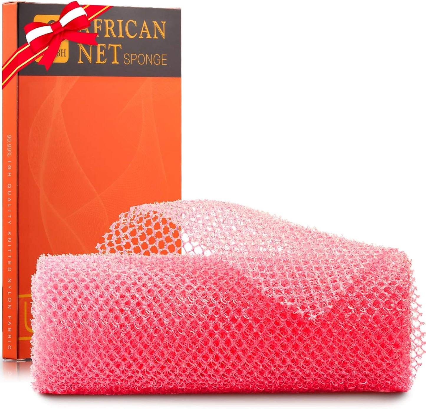 3-Piece African Net Bath Sponge Set | Exfoliating Body Scrubber | Black, Blue, Brown