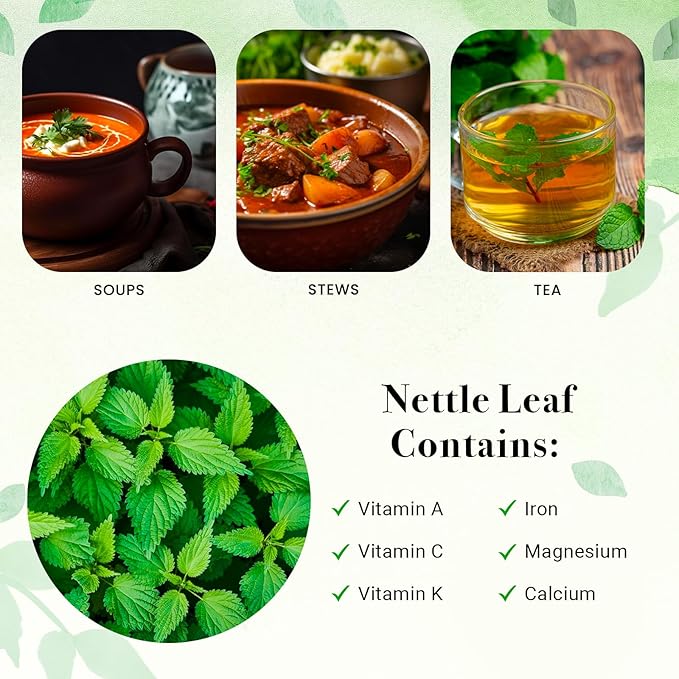 Nettle Leaves Dried 1 Lb | Cut and Sifted | Stinging Nettle Herb Bulk | Non- Gmo, Ethically sourced | By Yogi's Gift®