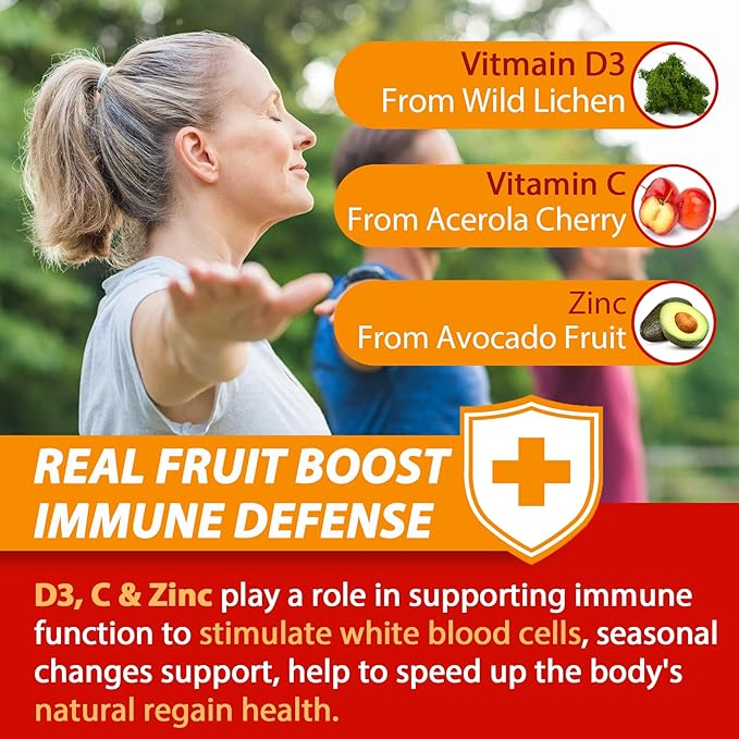 Bundle: Vitamin C + D3 + Zinc Gummies for Adults 50 + & Vitamin K2 Gummies