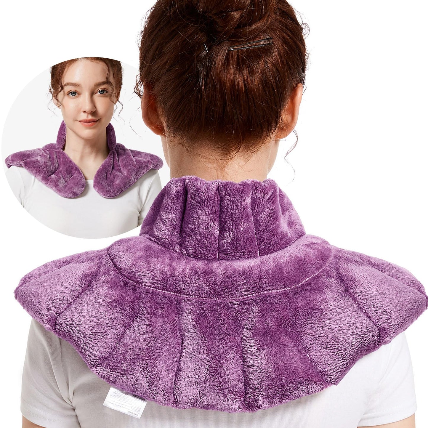 Heating pad Microwavable with Washable Cover 6 * 12" Microwave Moist Heat Pad for Neck Shoulder, Cramps, Back Pain Relief, Warm Compress Rice Bean Bag Hot Pack for Muscles, Joints, Lavender