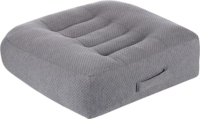 WSGJHB Large Seat Cushion, Extra Thick Booster Seat Cushions for Office Chairs Long Sitting Office Workers, Car Drivers, Relieves Back Pain, Breathable, Anti-Slip, 20x20x6 inchs, Gray