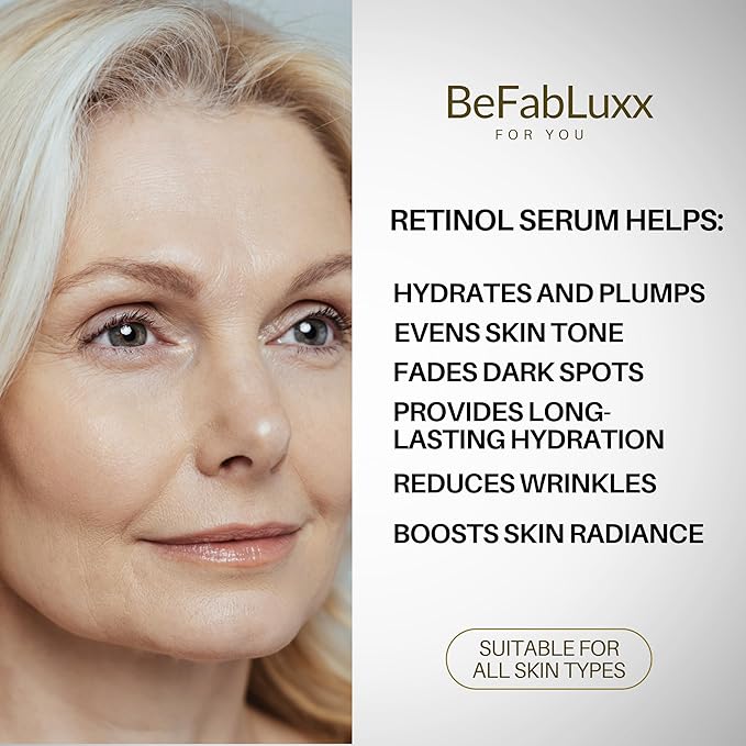 Retinol Night Serum Anti-Aging Facial Serum Firms Face & Neck Hyaluronic Acid, Niacinamide, Collagen, Glycolic Acid, Squalane Vitamin C & E (1.7fl, Hydration Boost)