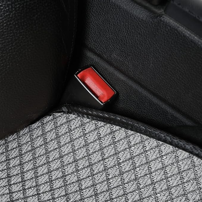 Breathable Back Seat Cover-Universal Rear Seat Mat for All Seasons,Car Rear Seat Protector with Polyester Silk Material, Non-Slip Bottom. Fits 95% of Sedans, SUVs, Vans.(Gray)