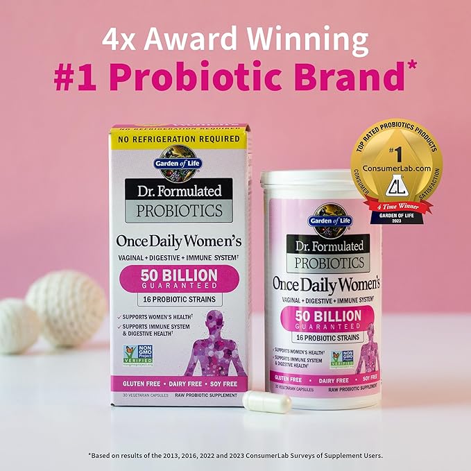 Amazing Grass Greens Blend Superfood: Super Greens Powder Smoothie Mix & Garden of Life, Dr. Formulated Women's Probiotics Once Daily, 16 Strains