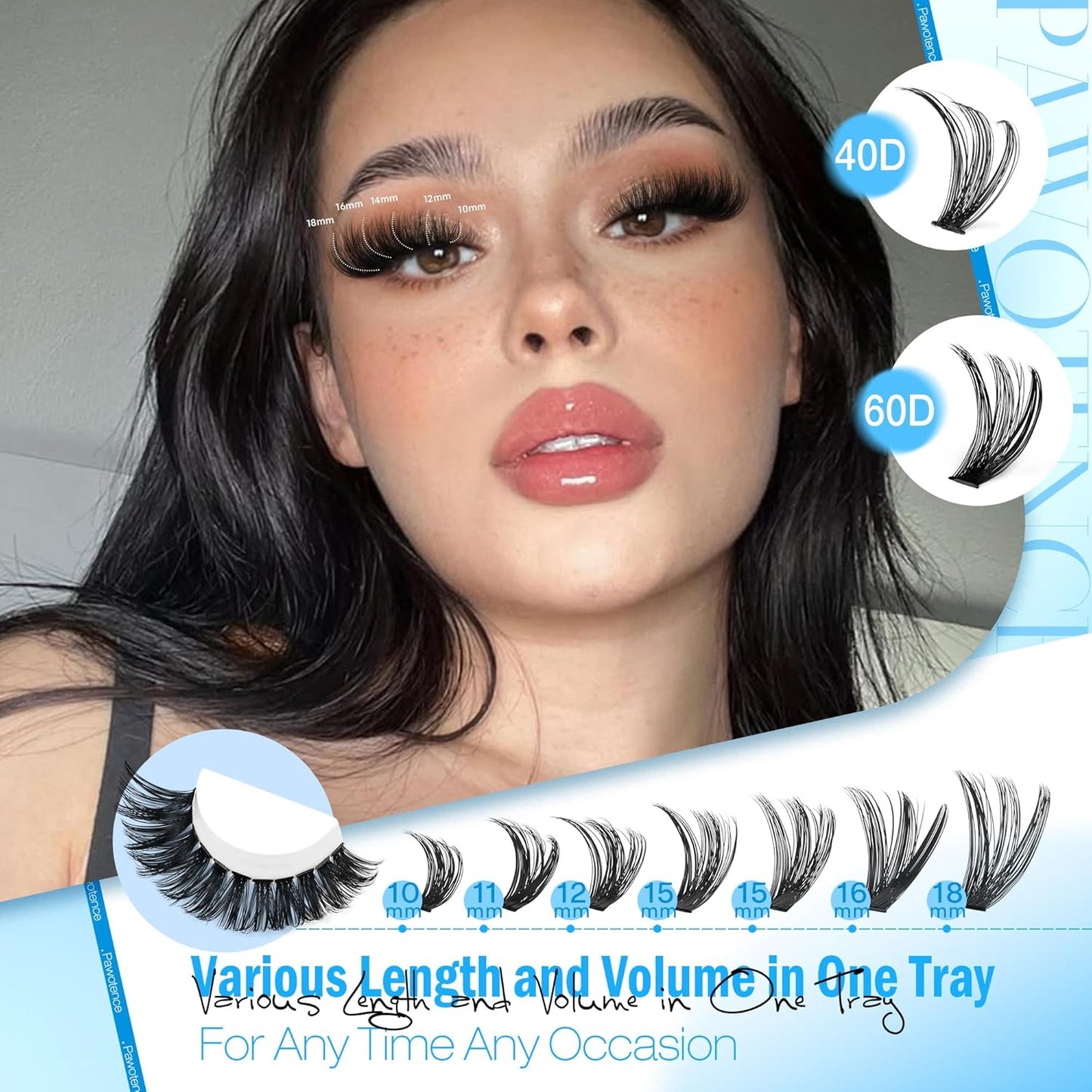 DIY Lash Extension Kit | 280pcs Brown 40D Clusters | 9-16mm Individual Lashes