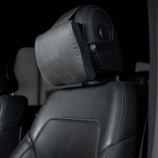 Car Headrest Pillow Memory Foam Soft Neck Support Comfortable Ergonomic Design Car Seat Headrest Pillow Universal Fit Travel Seat Pillow for Pain Relief While Driving Lord AutoFashion (1PC) (Grey)