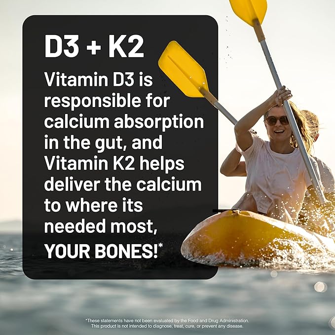 NatureWise Vitamin D3 1000IU + K2 (MK7) 100mcg with Organic Extra Virgin Coconut Oil - Supports Calcium Absorption, Bone & Immune Health - Non-GMO, Soy & Gluten-Free - 30 Softgels[1-Month Supply]