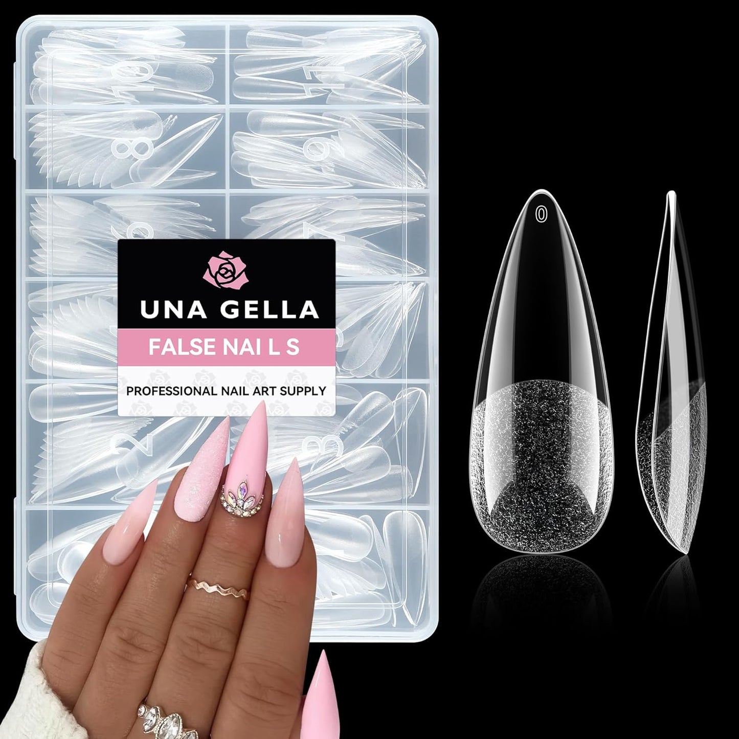 Almond Press-On Nails | 216 Pcs Full Cover Acrylic Tips | DIY Nail Extensions