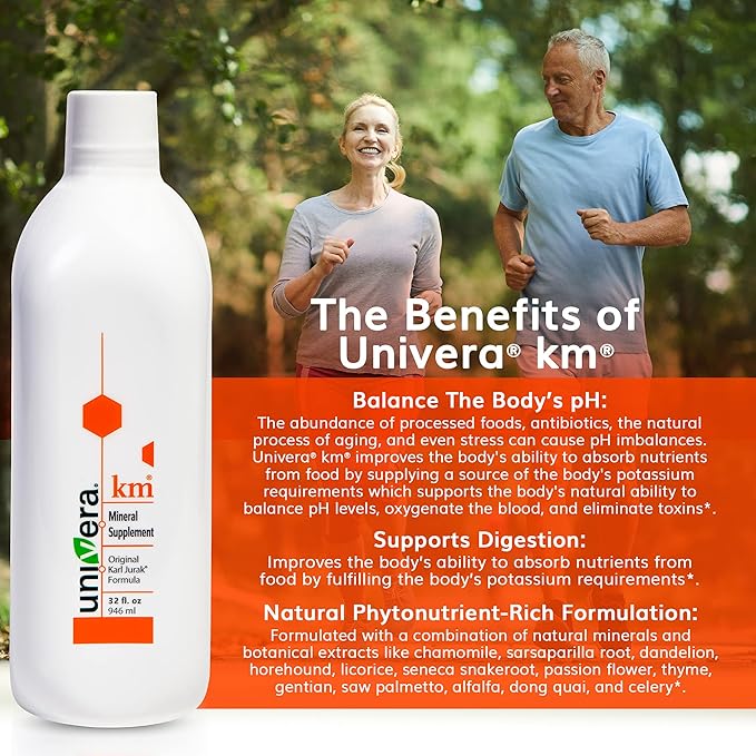 Univera KM Mineral Supplement | Original Karl Jurak Formula | Rich in Potassium & Vitamins | Stabilizes pH Balance | Supports Digestion + Nutrient Absorption | Natural Phytonutrients | 90 Day Supply