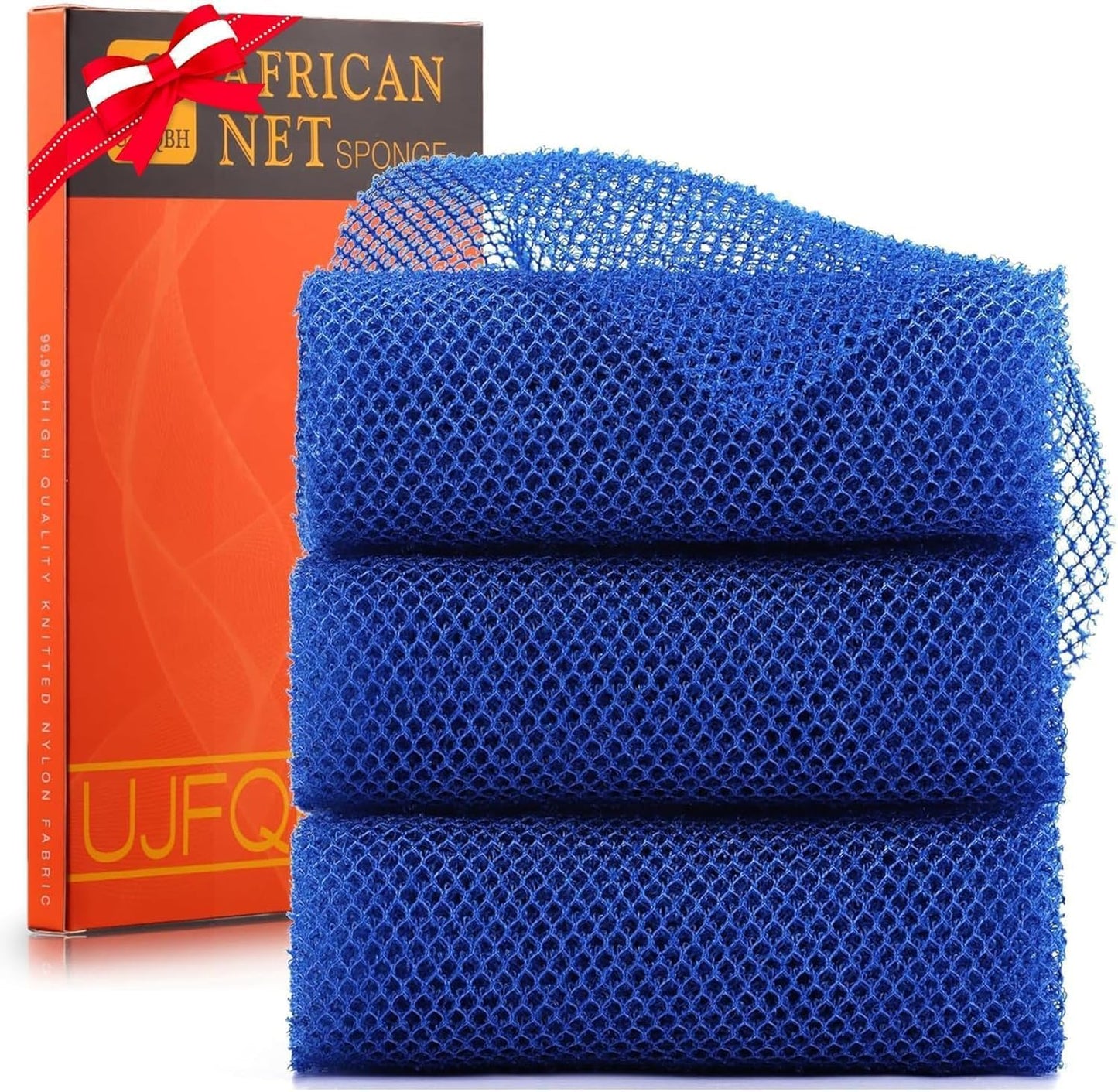 Exfoliating African Bath Sponge Set | 2-Piece Green Body Scrubber