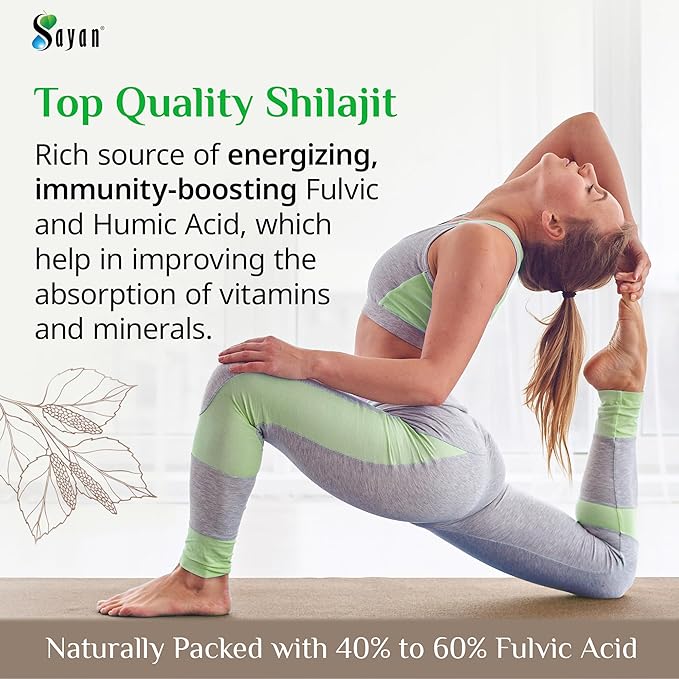 Sayan Pure Shilajit Resin 1.4oz/40g, 265 Servings - Potent Organic Fulvic Acid Supplement - Supports Immune System, Memory, Focus, and Provides Natural Energy, Detox - Vegan, Non-GMO