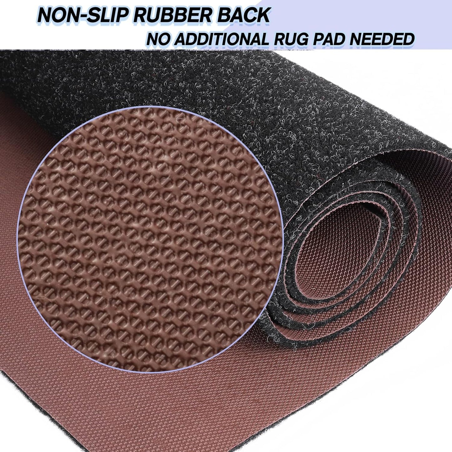 Custom Size Backed Non-Slip Area Rugs Runner, Easy Clean, Waterproof Runner Rugs for Hallway Entryway, Kitchen, Laundry, 3FT x 63FT, Black