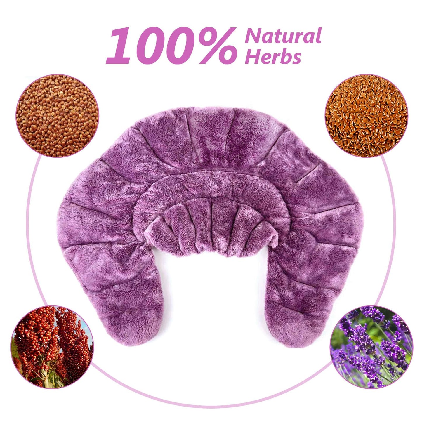 Heating pad Microwavable with Washable Cover 6 * 12" Microwave Moist Heat Pad for Neck Shoulder, Cramps, Back Pain Relief, Warm Compress Rice Bean Bag Hot Pack for Muscles, Joints, Lavender