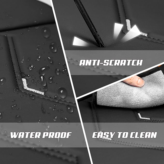 Car Seat Covers Fit for Toyota rav4 2000-2026, Stylish Sport Seat Covers, Waterproof Wear-Resistant Premium Nappa Leather Car Seat Cover.(Full Set/Black White)