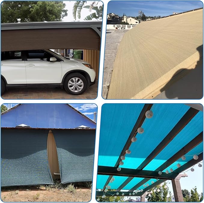 TANG Sun Shade Fabric Roll 8'x72' Shade Cloth for Garden Brown HDPE Mesh Shading Pergola Cover Replacement Canopy, 95% Blockage Sunshades for Outdoor Patio Backyard Plant