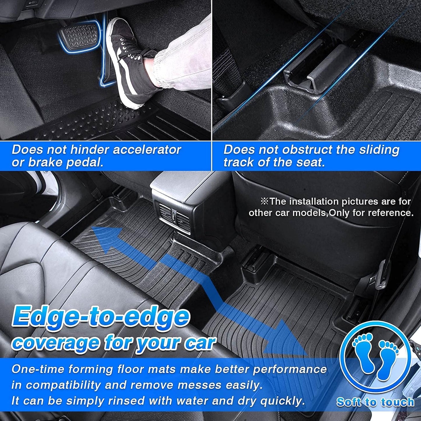 Cartist Custom Fit for Floor Mats Ford Escape 2020-2024 2025 (Not for Hybrid) All Weather Floor Liners TPE Odorless Heavy Duty