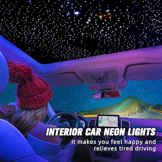 16W LED Starlight Headliner Kit, Star Lights for Car Roof&Home Decoration, Fiber Cable 650pcs*0.03in*13.1ft RGBW Star Light Headliner with Bluetooth APP/Remote Control/Music Mode