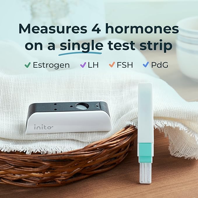 Inito Fertility Monitor & Hormone Tracker for Women | Estrogen, LH, PdG (Urine Metabolite of progesterone), FSH | Track and Confirm Ovulation | Includes 15 Test Strips (iPhone 16 Pro)