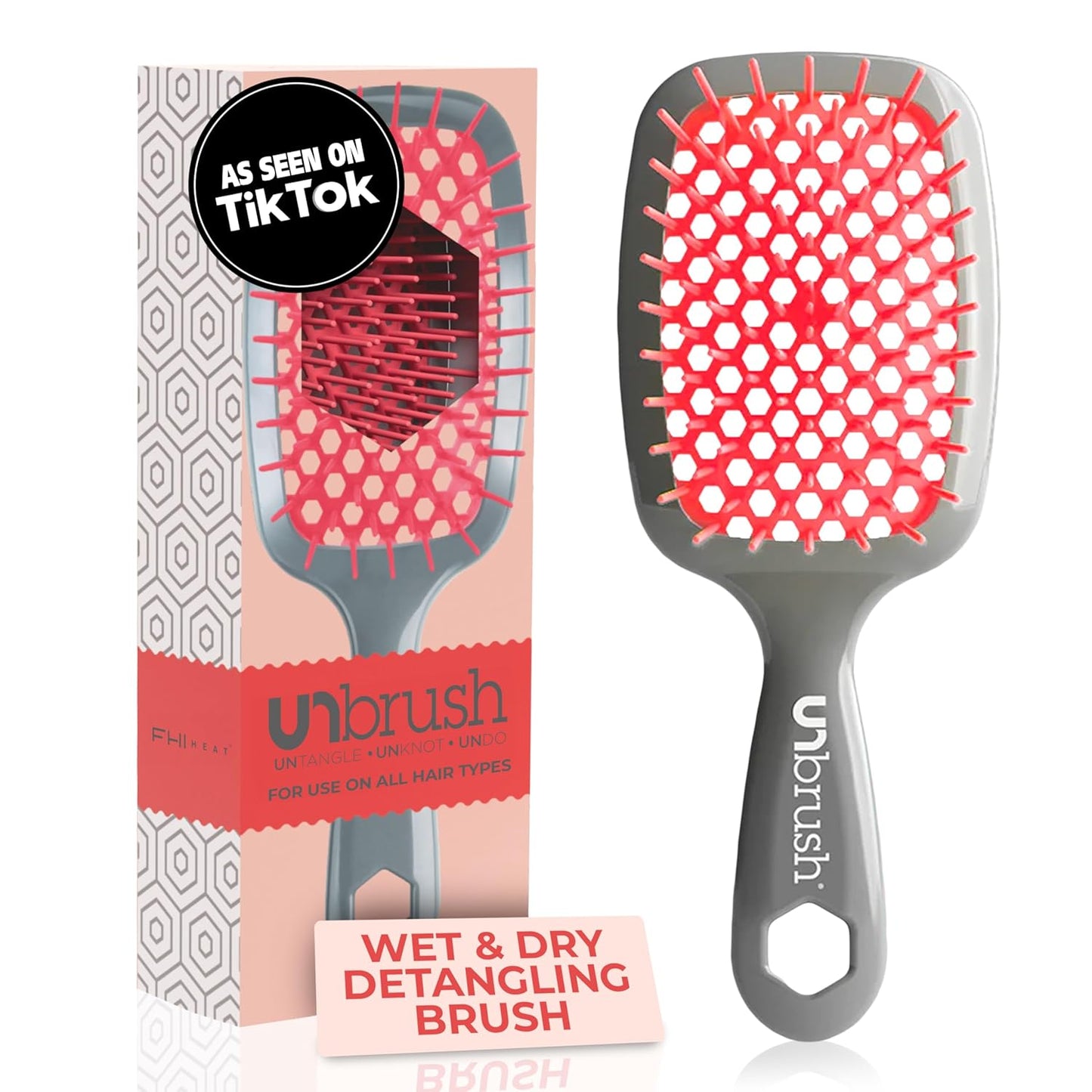 FHI Heat UNbrush Detangling Brush | Pain-Free for All Hair Types | Lightweight & Durable