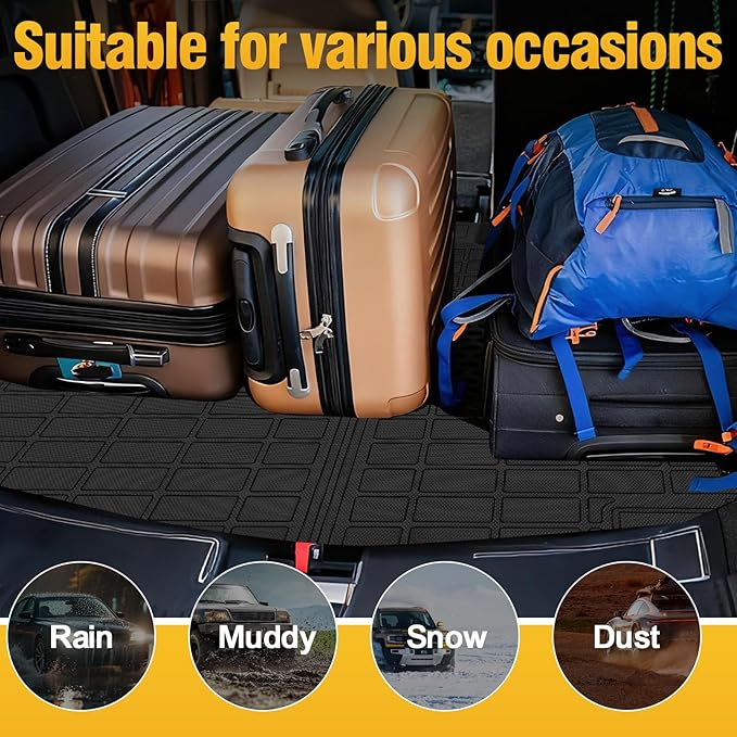 Trunk Liner Cargo Liners for Jeep Compass 2007-2017 Rear Trunk Floor Mats 3D Boot Tray All-Weather TPE Black