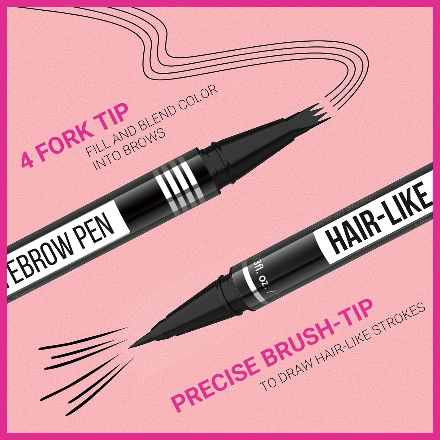 iMethod Microblading Eyebrow Pen | 2-in-1 Dual-Ended Pencil for Women – Black