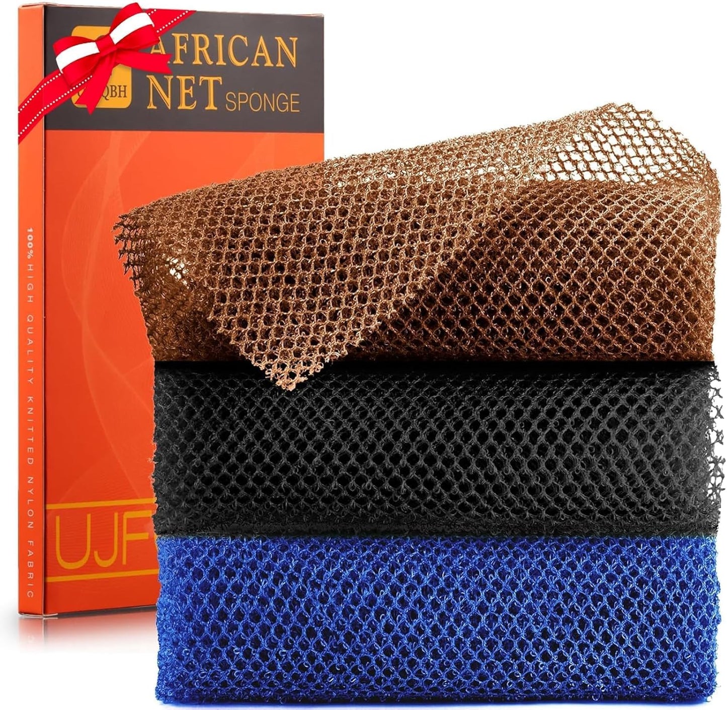 Exfoliating African Bath Sponge Set – 6 Colorful Net Scrubbers for Daily Use