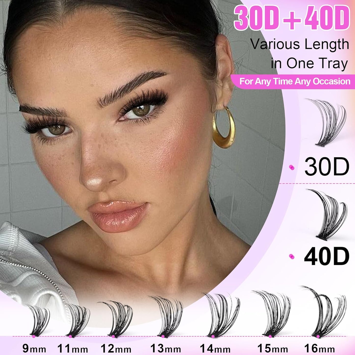 Pawotence DIY Lash Extension Kit | 280pcs 50D Individual Clusters 9-16mm