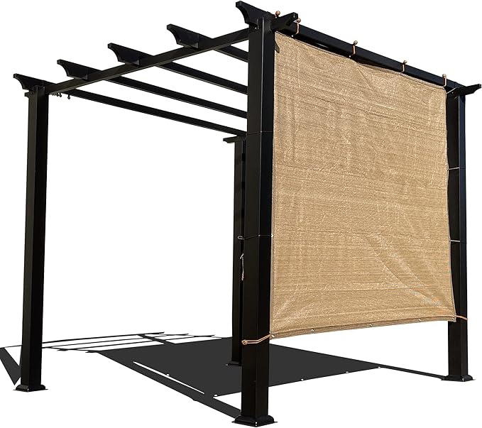 Sun Shade Privacy Panel with Grommets on 4 Sides for Patio, Awning, Window Cover, Pergola or Gazebo (Walnut, 8' x 10')
