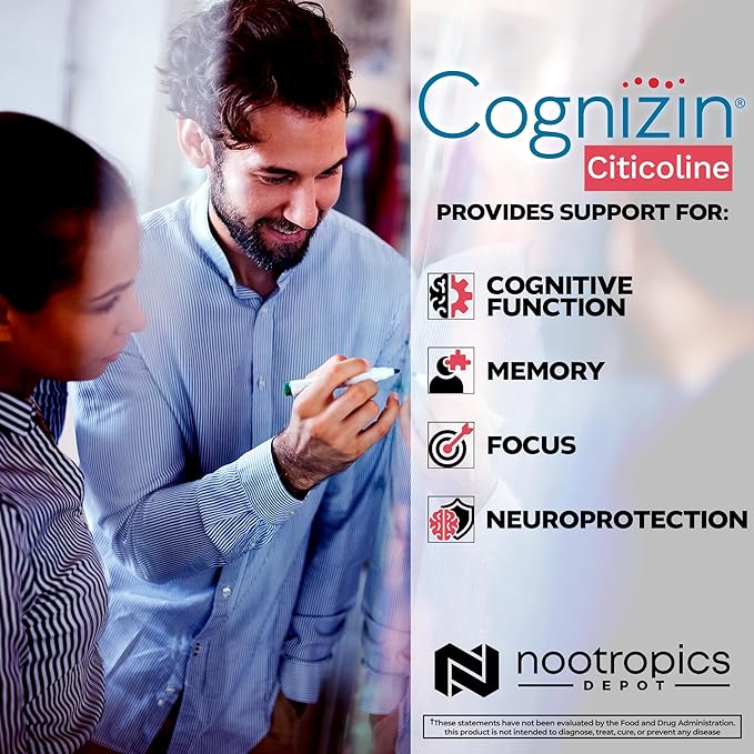 Nootropics Depot Cognizin Citicoline Capsules | 180 Count | Choline Supplement | Brain Health Supplement | Regulates Memory and Cognitive Function | Supports Attention, Focus and Recall
