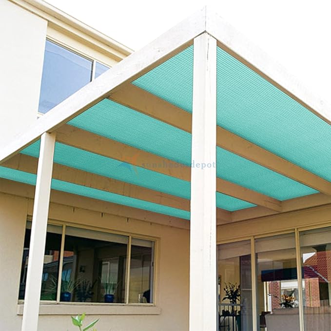 TANG Sun Shade Fabric Roll 8'x23' Shade Cloth for Garden Turquoise Green HDPE Mesh Shading Pergola Cover Replacement Canopy, 95% Blockage Sunshades for Outdoor Patio Backyard Plant