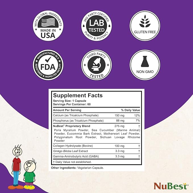 NuBest Tall - Calcium Supplement - Magnesium Supplement for Bones, Teeth - Support Bone Strength, Enhanced Immunity for Ages 5+ with Vitamin D3, Vitamin K2 and Blended Herbs - 3 Pack