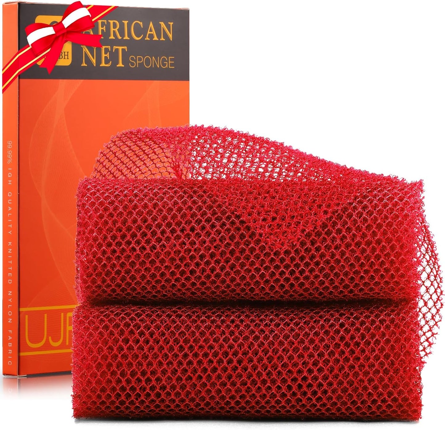 3-Piece African Net Bath Sponge Set | Exfoliating Body Scrubber | Black, Blue, Brown