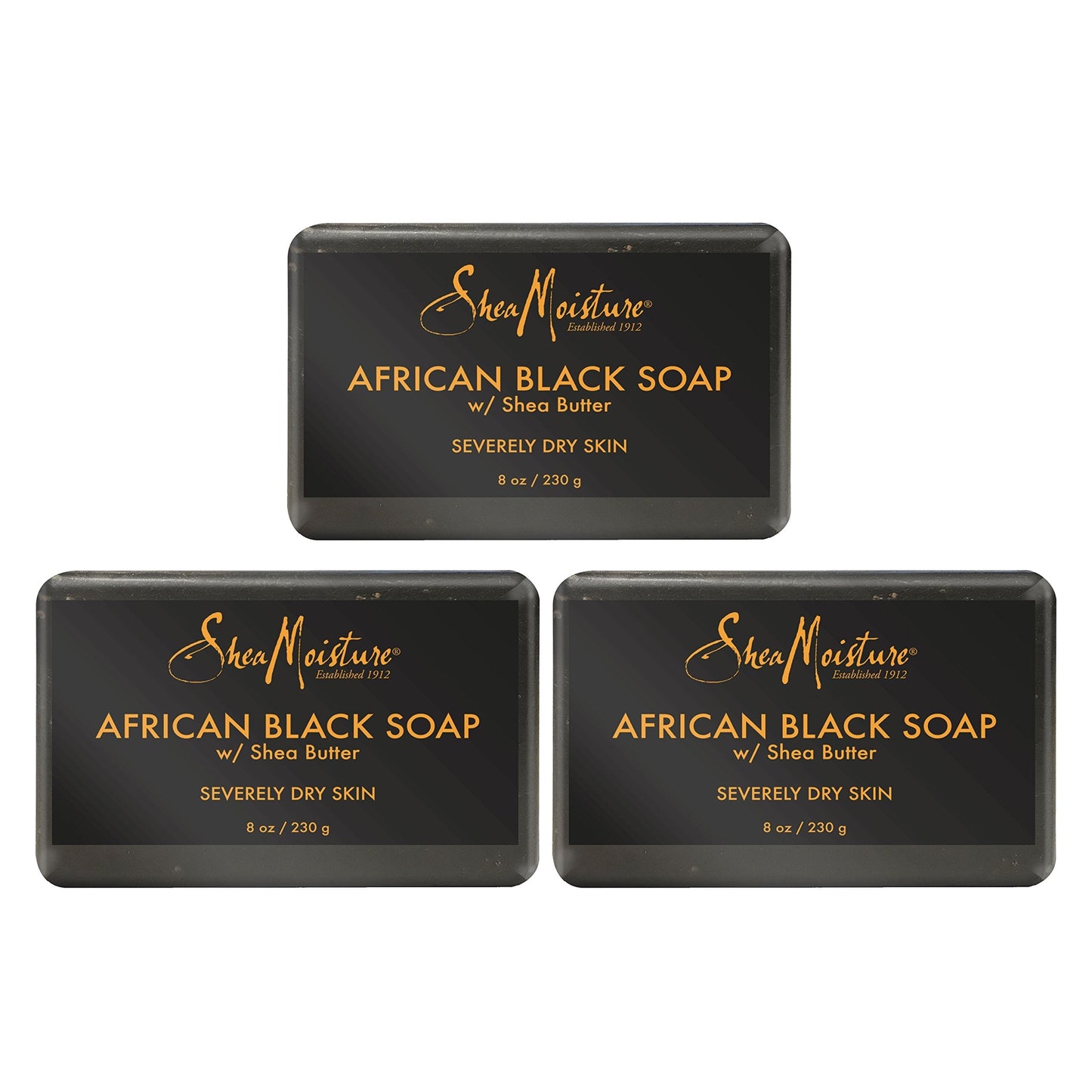 Shea Moisture African Black Soap With Shea Butter 8 Oz (Pack Of 3)
