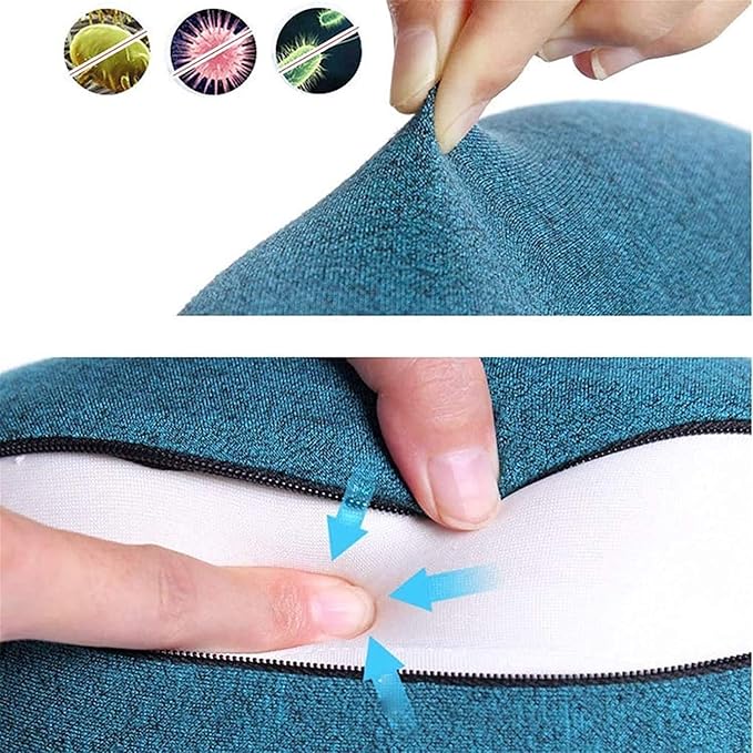 Neck Pillow Sleep Kit - 100% Memory Foam Travel Pillow, Compact Carry Bag, U-Shaped Airplane Car Flight Pillow, Breathable and Comfortable 360-Degree Head Support (Color : White)