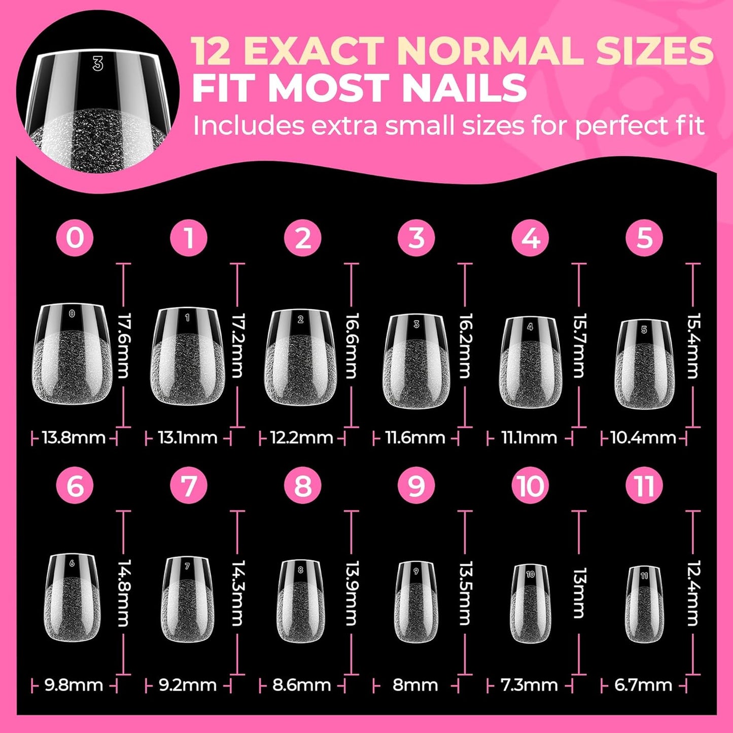 UNA GELLA Square Toe Nail Tips | 504 Pcs Soft Gel Full Cover | DIY Pedicure