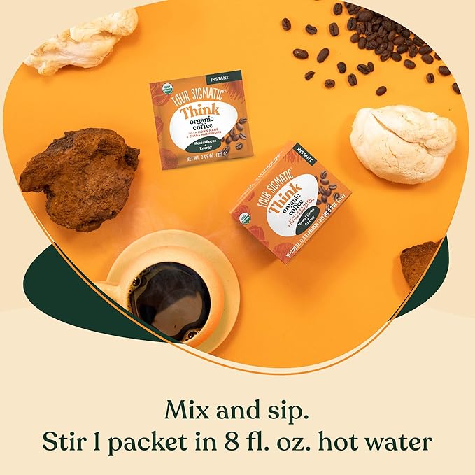 Four Sigmatic Mushroom Mix Coffee Lion's Mane | Think | Pack of 3 (30 Packets Total)