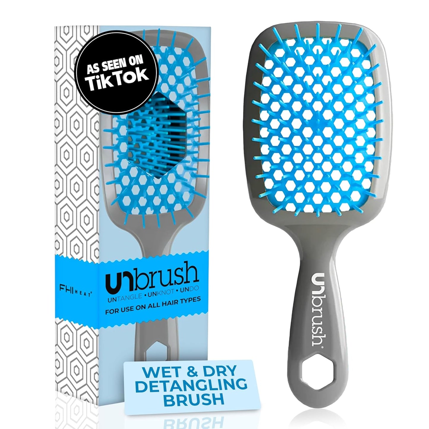 FHI Heat UNbrush Detangling Brush | Pain-Free for All Hair Types | Lightweight & Anti-Static
