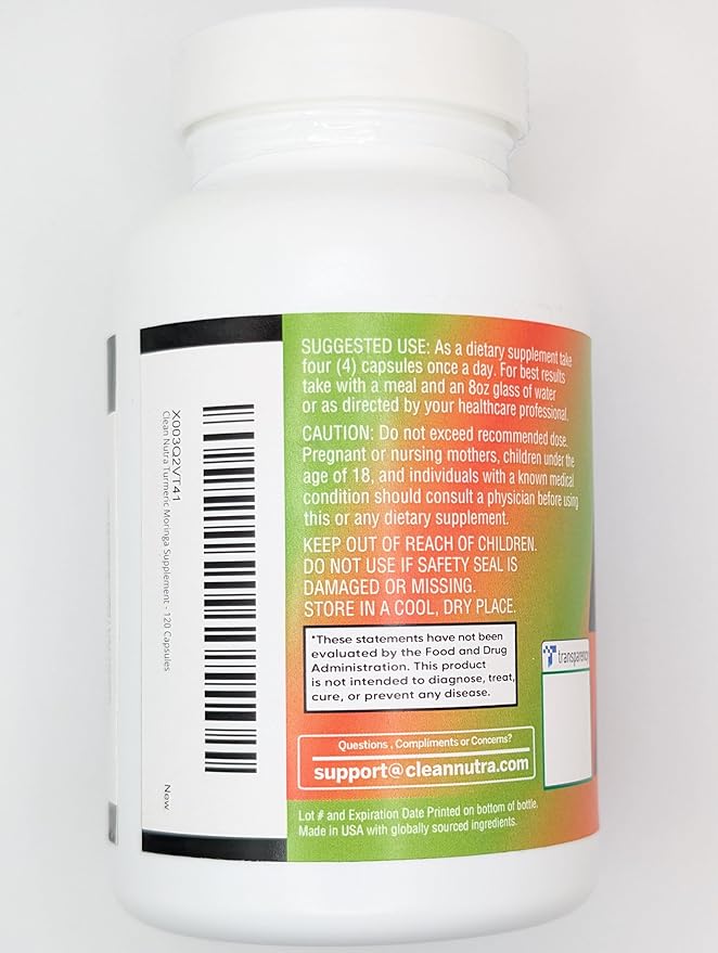 Turmeric Moringa Supplement | Ginger Boswellia Saffron - Supplement for Women and Men with Ceylon Cinnamon, Tart Cherry, Quercetin Garlic Nettle Holy Basil - 3Pack