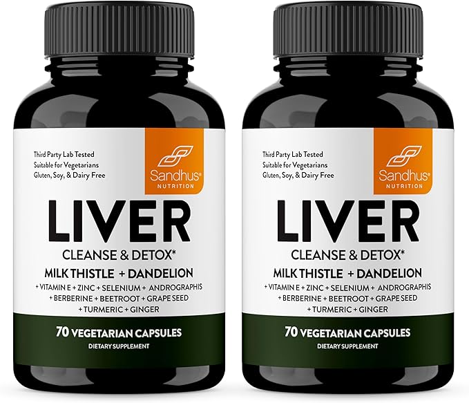 Sandhu's Liver Renew Cleanse & L-Arginine with Nitric Oxide Precursor Capsules | Supports Immune, Digestive Health, Energy and Healthy Circulation