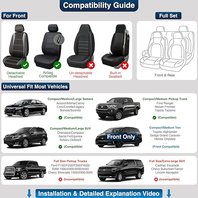 OASIS AUTO Car Seat Covers Full Set Premium Waterproof Faux Leather Cushion Universal Accessories Fit SUV Truck Sedan Automotive Vehicle Auto Interior Protector (OS-001 Tan)