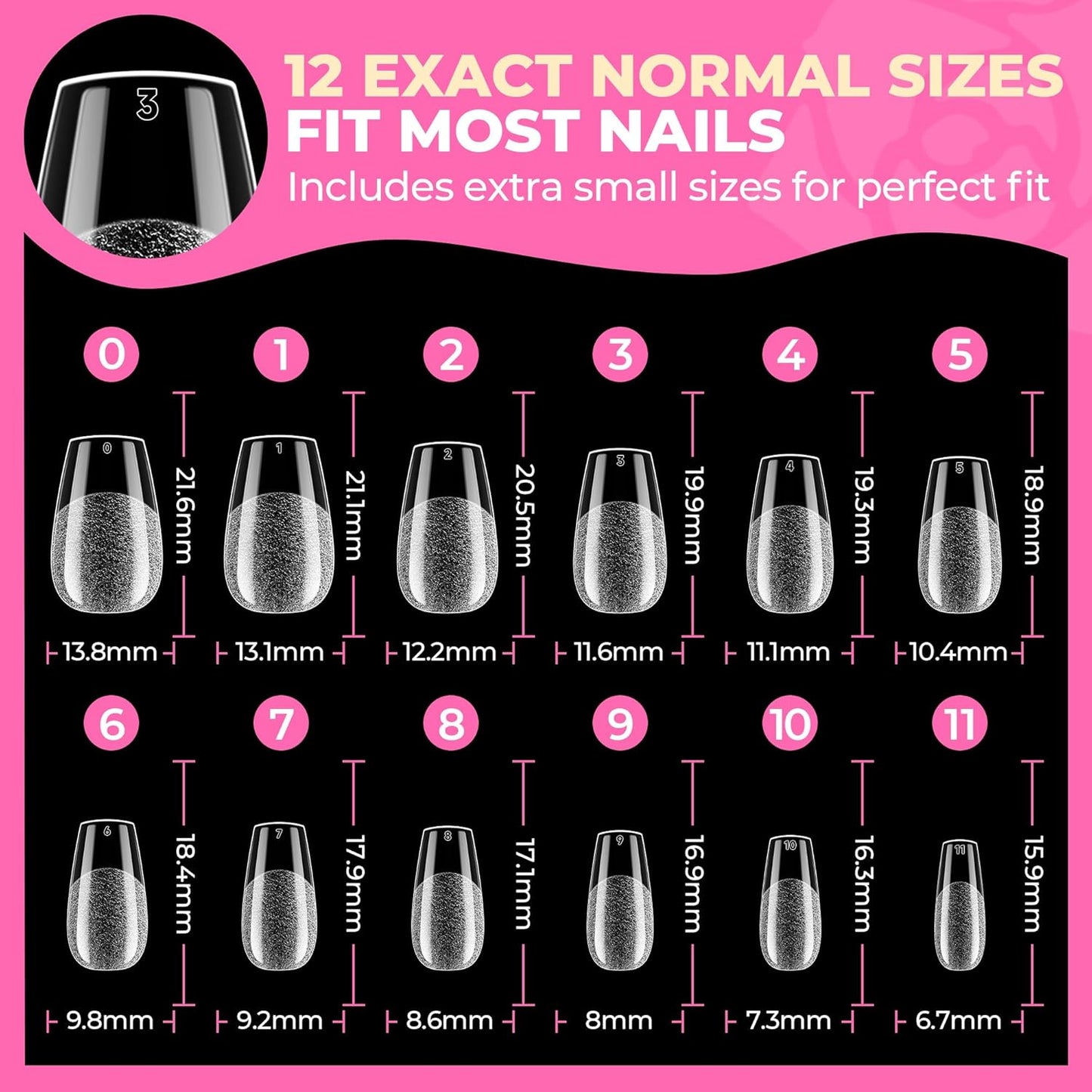 UNA GELLA Square Toe Nail Tips | 504 Pcs Soft Gel Full Cover | DIY Pedicure