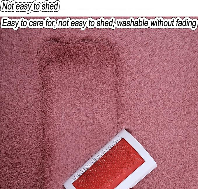 Plush Car Seat Cushion, Soft Warm Fuzzy Faux Rabbit Fur Fluffy Plush Auto Seat Cover Vehicle Car Front and Back Seat Protector Pad with Non-Slip Backing Cushion Interior Universal Fit (Brown,Front*1)