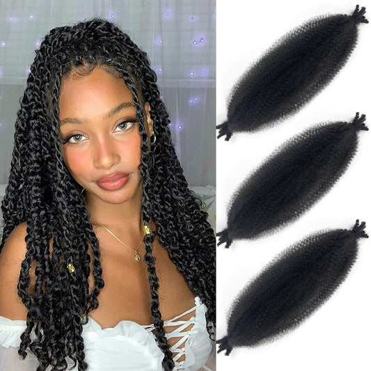 Springy Afro Twist Hair Color 2 Darke Brown Kinky Braiding Hair Extensions For Passion Twist Hair #2 Spring Twist Hair For Soft
