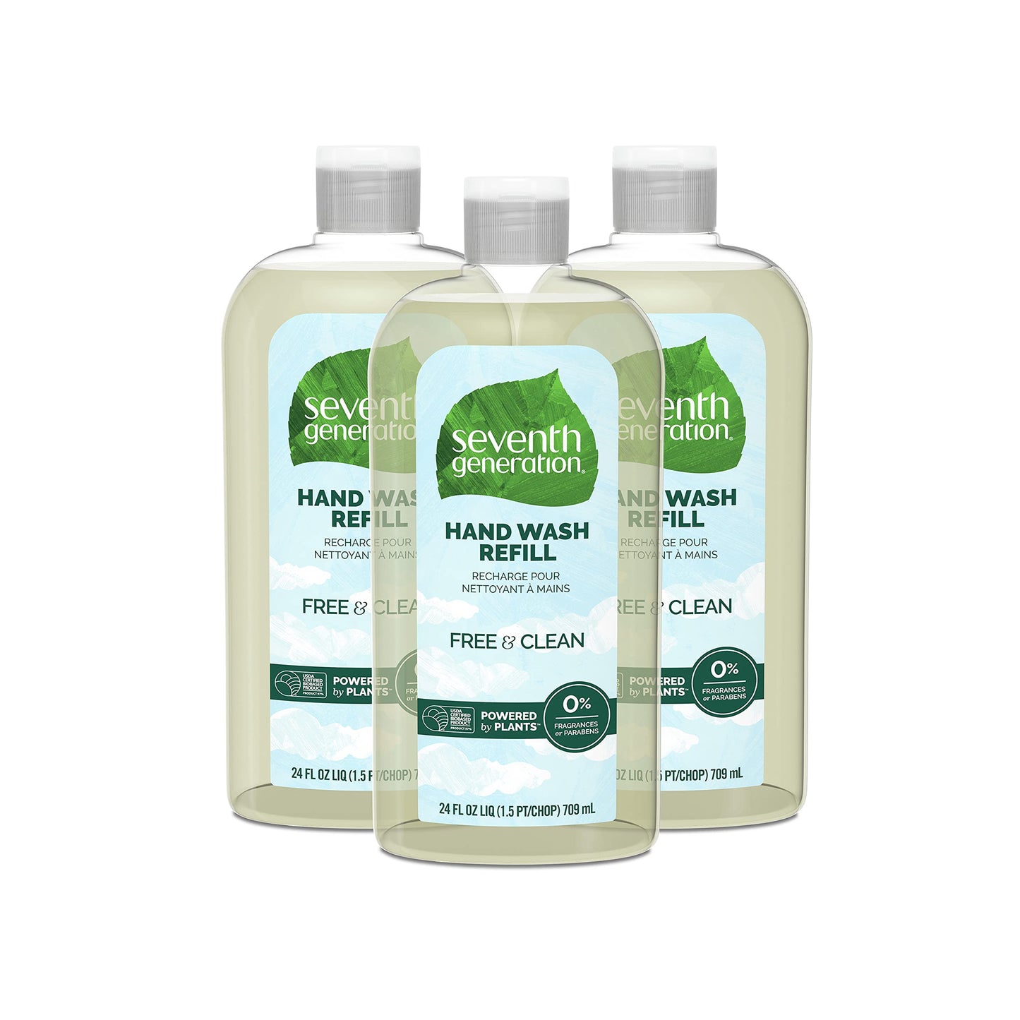 Seventh Generation Hand Soap Refill, Free & Clear Unscented, 24 Oz, 3 Pack (Packaging May Vary)