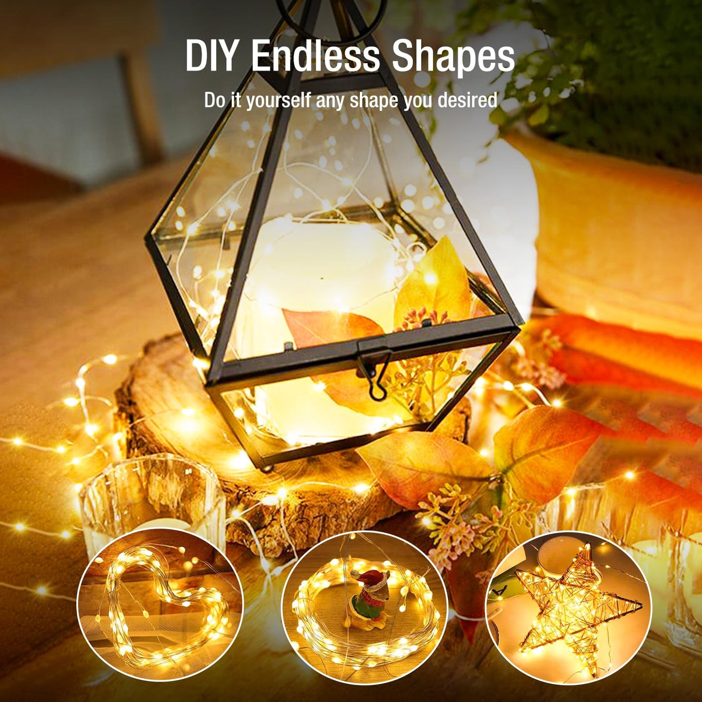 Fairdeer 50 Pack Fairy Lights Battery Operated - 7ft 20 Led Twinkle Lights 3 Modes, Bulk Mini String Lights Waterproof for Mason Jars Vases DIY Party Wedding Decoration Christmas -Warm White