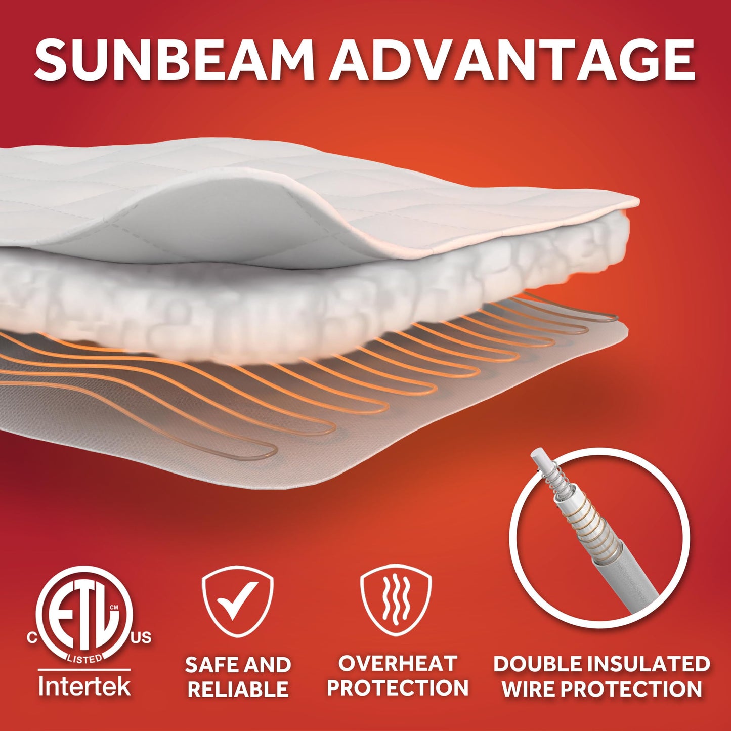 Sunbeam Polyester Wi-Fi Connected Mattress Pad, Electric Blanket, 10 Heat Settings, Queen Size