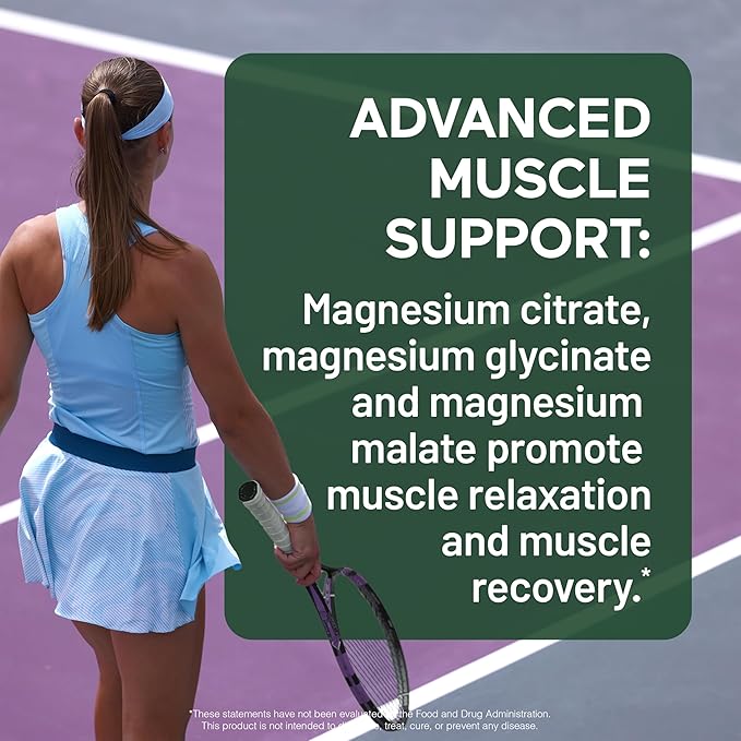 Smarter Nutrition Magnesium Complex - Chelated Magnesium Glycinate + Citrate, Malate for Sleep, Relaxation, Muscle & Nerves + Clinically Proven L-Theanine, Non-GMO-180 Tablet[90-Day Supply]