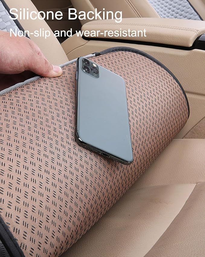 acdiac Universal Ice Silk Car Seat Cover Summer Auto Cool Cushion Breathable Cozy Non-Slip Car Seat Pads 3pcs/Sets (Black)